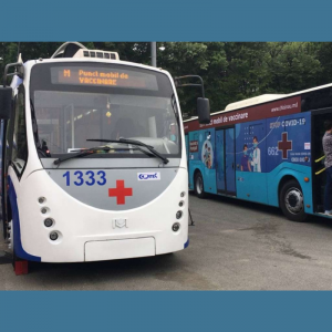 Amplasarea punctelor mobile pentru vaccinarea antiCOVID-19, un troleibuz și un autobuz: 05 august 2021