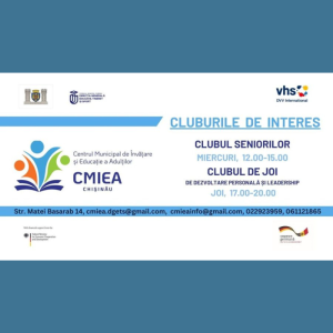 Participă la cluburile de interes organizate de Centrul Municipal de Învățare și Educație a Adulților!